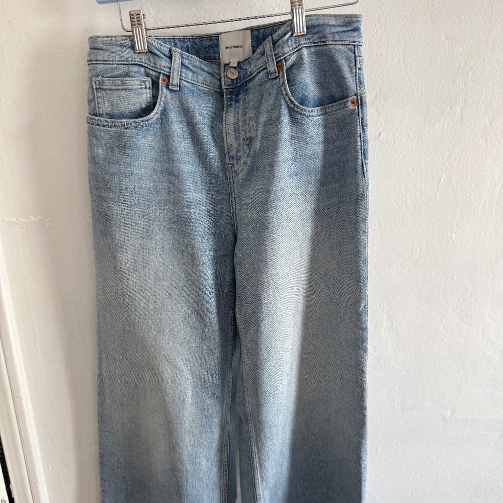 Reformation Light Wash Wide Leg Jeans Mid-Rise Sustainable Denim